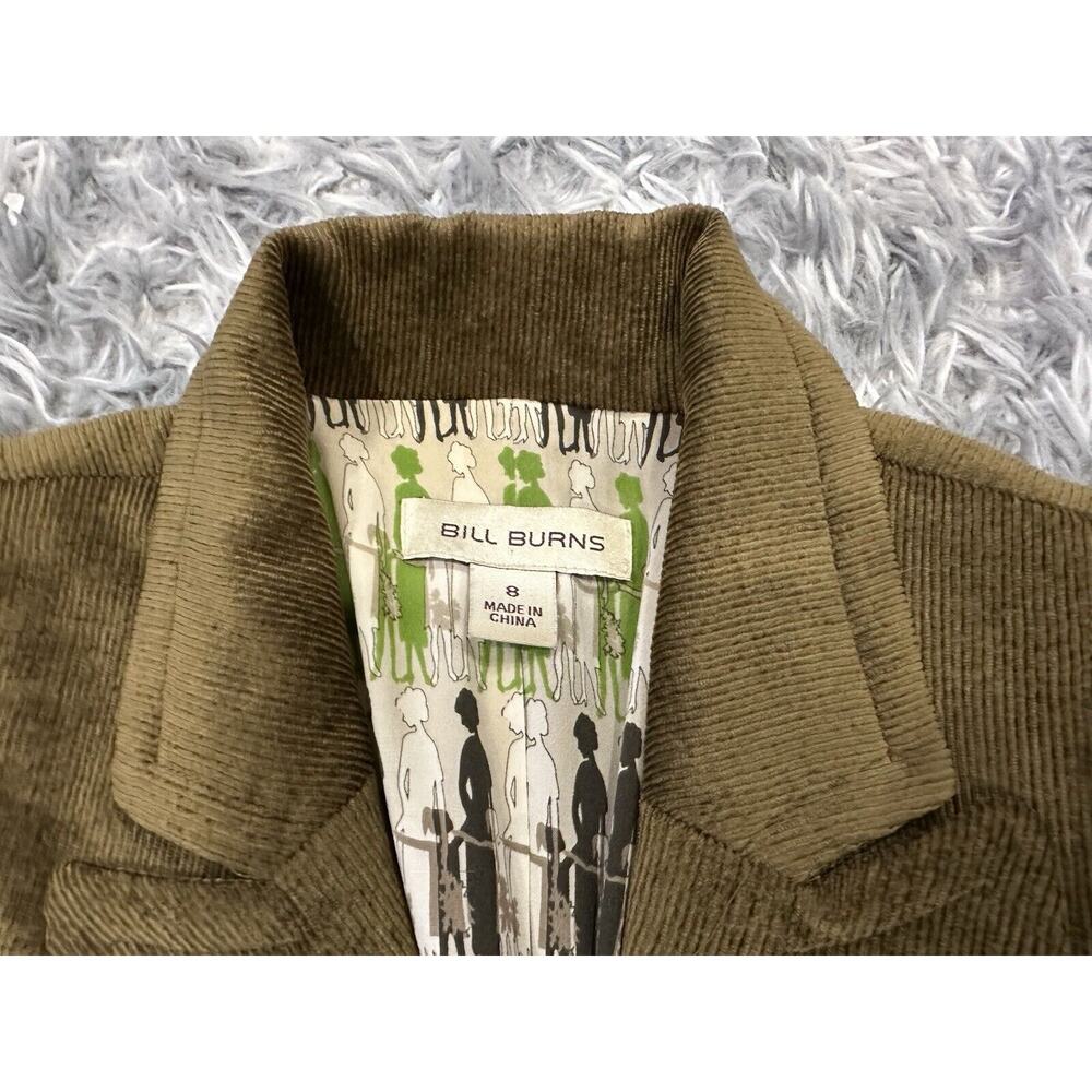Bill Burns Green Corduroy Blazer and Pants Set Size 8 FLAW - Picture 5 of 16